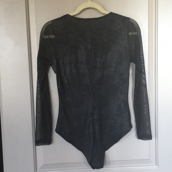 Black bodysuit with mesh detailing - Picture 3 of 5